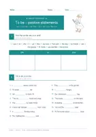 Vorschau - Arbeitsblätter - Worksheets - to be (positiv, negative, Fragen) - Deckblatt