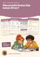Vorschau - Arbeitsblätter - Ionengitter und Leitfähigkeit Chemie Klasse 9 10 | Arbeitsheft 17 Seiten mit Lösungen | Kochsalz fest und gelöst, Erkenntnisweg | Chemie im Widerspruch 16 - Deckblatt