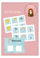 Vorschau - Bildkarten - Wetterstation -Watercolor- für das Klassenzimmer - Deckblatt