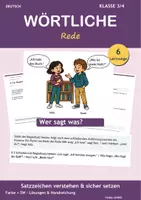 Vorschau - Arbeitsblätter - Wörtliche Rede 3/4 - Satzzeichen verstehen und prüfen - Deckblatt