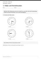 Vorschau - Arbeitsblätter - Gratis Uhrzeit 2/3 - halbe und Viertelstunden - Seite 3