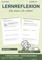 Vorschau - Arbeitsblätter - Gratis Lernreflexion 3/4 - Lernbelege und nächste Schritte - Deckblatt