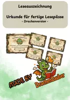 Vorschau - Anderer Materialtyp - Urkunde für fertige Lesepässe (Drachenversion) - Deckblatt