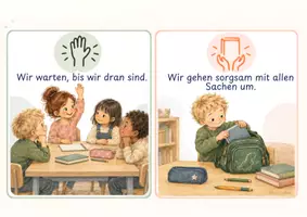 Vorschau - Poster - Klassenvereinbarungen - 10 illustrierte Klassenregeln für Klasse 1 - Seite 2