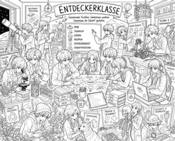 Vorschau - Poster - Anime Klassenposter Forscher (30 Seiten zum Anmalen) - Deckblatt