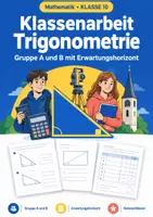 Vorschau - Test - Klassenarbeit Trigonometrie Klasse 10 - Deckblatt
