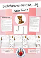 Vorschau - Arbeitsblätter - Buchstabeneinführung - Einführung Buchstabe J/j (3 fach differenzierte Arbeitsblätter, Plakat und Vorlesegeschichte) - Deckblatt