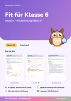 Vorschau - Unterrichtsreihen - Deutsch Klasse 6 komplett | Grammatik, Schreiben, Sagen & Gedichte | Arbeitshefte + Klassenarbeiten für das ganze Schuljahr | Lösungen zu allen Arbeitsheften - Seite 1