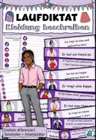 Vorschau - Arbeitsblätter - Laufdiktat / Schleichdiktat "Kleidung beschreiben" DaZ / DaF / Deutsch - Deckblatt