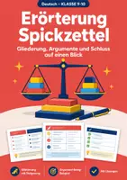 Vorschau - Arbeitsblätter - Erörterung Spickzettel Klasse 9-10 - Deckblatt