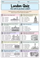 Vorschau - Arbeitsblätter - UK City Quizzes – 9 englische Städte entdecken | Englisch - Seite 1