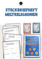 Vorschau - Arbeitsblätter - Steckbriefheft zu den 5 Weltreligionen - Deckblatt