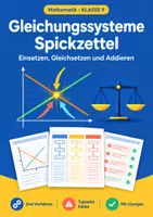 Vorschau - Arbeitsblätter - Gleichungssysteme Spickzettel Klasse 9 - Deckblatt