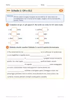 anteprima - Esercizi - Dettati autunno classe quinta gratis: GN e GLI - Pagina 1