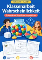 Vorschau - Test - Klassenarbeit Wahrscheinlichkeit Klasse 7 - Deckblatt