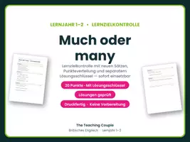 Vorschau - Test - Much oder many – Lernzielkontrolle - Deckblatt