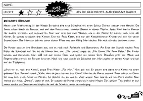 Vorschau - Arbeitsblätter - Valentinstag Leseverstehen Klasse 3–5 | Kurzgeschichten Freundschaft, Danke sagen, Karten | differenziert - Seite 1