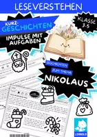 Vorschau - Arbeitsblätter - Nikolaus Leseverstehen Klasse 3–5 | Kurzgeschichten 6. Dezember, Nikolausstiefel, Adventszeit | differenziert - Deckblatt
