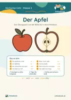 Vorschau - Unterrichtsreihen - Der Apfel – Klasse 2 – Übungsheft – Apfelernte im Herbst - Deckblatt