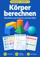 Vorschau - Arbeitsblätter - Körper berechnen Spickzettel Klasse 8-9 - Deckblatt