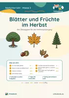 Vorschau - Unterrichtsreihen - Blätter und Früchte im Herbst · Klasse 2 · Übungspack · luftige Fassung (mehr Platz zum Schreiben) - Deckblatt