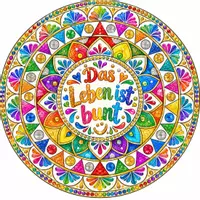 Vorschau - Mal- und Bastelvorlagen - Mandala "Das Leben ist bunt" - Seite 2