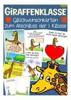 Vorschau - Mal- und Bastelvorlagen - Abschied 1. Klasse Giraffe - Giraffenklasse - Deckblatt