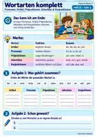 Vorschau - Stundenentwürfe - Wortarten | Pronomen, Artikel, Präpositionen, Adverbien & Konjunktionen | Deutsch Klasse 5 - Deckblatt