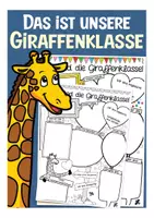 Vorschau - Arbeitsblätter - Klasse vorstellen - kreatives Schreiben Deutsch Giraffenklasse - Deckblatt