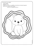 anteprima - Materiale per pittura e bricolage - Eichhörnchen immagine da finestra autunnale da colorare 🐿️ - Pagina 1