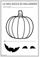 anteprima - Materiale per pittura e bricolage - Zucca di Halloween: esercizio di ritaglio - Pagina 1