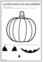 anteprima - Materiale per pittura e bricolage - Zucca di Halloween: esercizio di ritaglio - Pagina 3