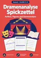 Vorschau - Arbeitsblätter - Dramenanalyse Spickzettel Klasse 11-13 - Deckblatt