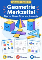 Vorschau - Arbeitsblätter - Geometrie Grundschule Merkzettel Kl. 3-4 - Deckblatt