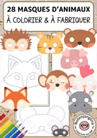 Aperçu - Matériel pour travaux manuels / dessin - 28 masques d'animaux pour le carnaval à colorier - Page de couverture