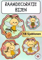 Voorbeeld - Tekenen en knutsel sjablonen - Bijen raamdecoratie om in te kleuren / Lente raamdecoratie - Voorblad