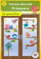 Vista previa - Manualidades / Dibujos para colorear - Decoración de ventana de primavera: pájaros en primavera - Portada
