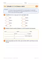anteprima - Esercizi - Dettati classe seconda gratis: C e G dure e dolci - Pagina 1