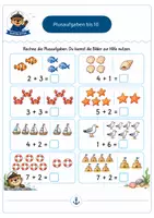 Vorschau - Arbeitsblätter - Addition & Subtraktion bis 20 – Klasse 1 | 22 Arbeitsblätter | Kapitän Otter - Seite 2