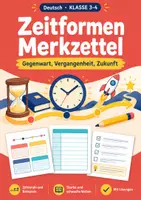 Vorschau - Arbeitsblätter - Zeitformen Deutsch Merkzettel Klasse 3-4 - Deckblatt