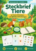 Vorschau - Arbeitsblätter - Steckbrief Tiere Sachunterricht Klasse 2-3 - Deckblatt