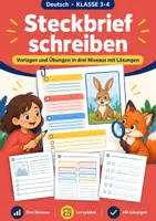 Vorschau - Arbeitsblätter - Steckbrief schreiben Klasse 3-4 – Übungen - Deckblatt