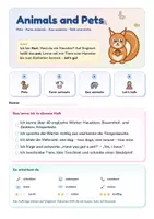 Vorschau - Unterrichtsreihen - Animals and Pets | Wortschatzpaket + Lernzielkontrolle | Bildkarten, Spiele, Pets in Britain | Englisch Klasse 3/4 | mit Lösungen - Seite 1