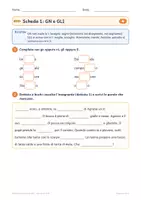anteprima - Esercizi - Dettati autunno gratis: GN e GLI, classe terza - Pagina 1