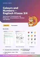 Vorschau - Unterrichtsreihen - Colours and Numbers | Wortschatzpaket + Lernzielkontrolle | Bildkarten, Spiele, Reime | Englisch Klasse 3/4 | mit Lösungen - Deckblatt