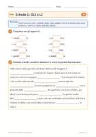 anteprima - Esercizi - Dettati classe quarta e quinta gratis: GLI e LI - Pagina 1