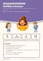 Vorschau - Arbeitsblätter - Gefühle erkennen — Klassenleiterstunde Klasse 2–3: soziales Lernen mit Bildkarten, 4 Arbeitsblättern und Lösungen - Seite 1