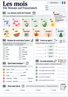 Vorschau - Arbeitsblätter - Les mois - die Monate auf Französisch - Freebie mit Lösung - Deckblatt