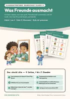 Vorschau - Arbeitsblätter - Was Freunde ausmacht — Klassenleiterstunde Klasse 3–4: soziales Lernen mit Bildkarten, 4 Arbeitsblättern und Lösungen - Deckblatt