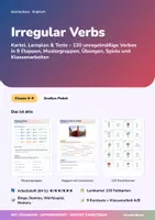 Vorschau - Unterrichtsreihen - Irregular Verbs | Lernkartei, Arbeitsheft + 2 Klassenarbeiten | 120 unregelmäßige Verben, Kurztests, Spiele | Englisch Klasse 5–9 | mit Lösungen - Deckblatt